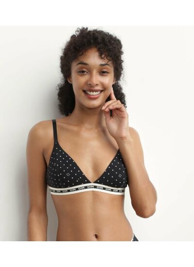 Soutien-gorge triangle sans armature en coton modal Noir Dimmania Dim Icons Essentiel