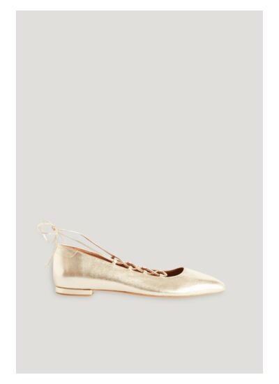 Ballerines cuir doré