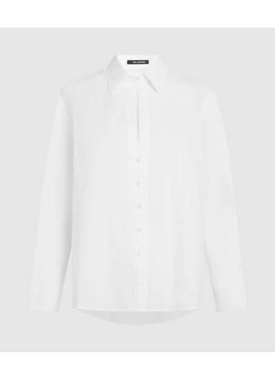 PEARL BUTTON POPLIN BLOUSE