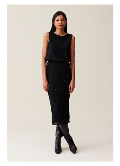 Robe 7/8ème col rond élastiquée