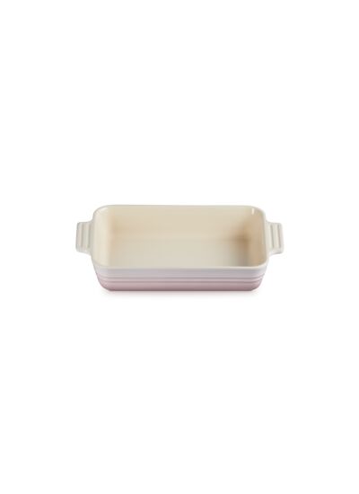 Plat rectangulaire classique 25cm en céramique rose