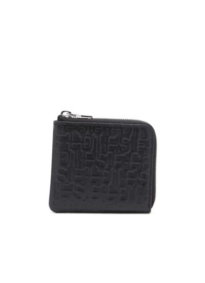 Portefeuille zippé en cuir monogram