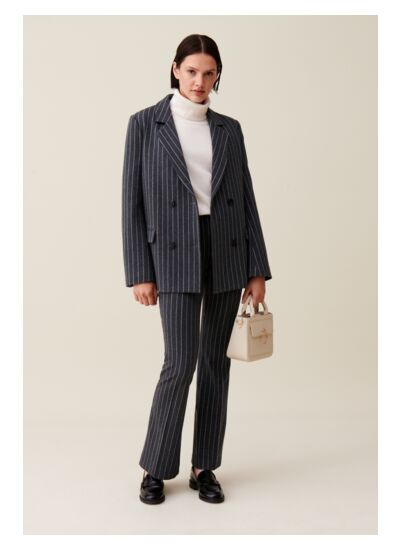 Veste tailleur rayée oversized