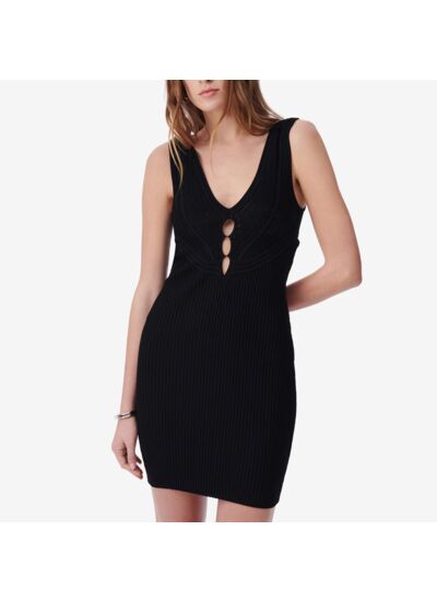 Robe Courte Col V À Découpes Nauria