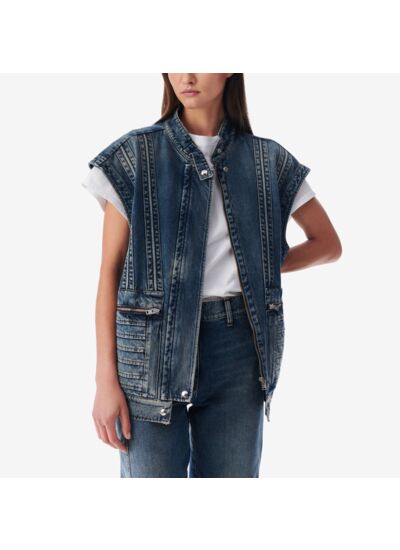 Veste En Jean Sans Manche Odilae