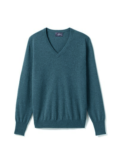 Pull col V classique - Homme - BLEU MINERAL