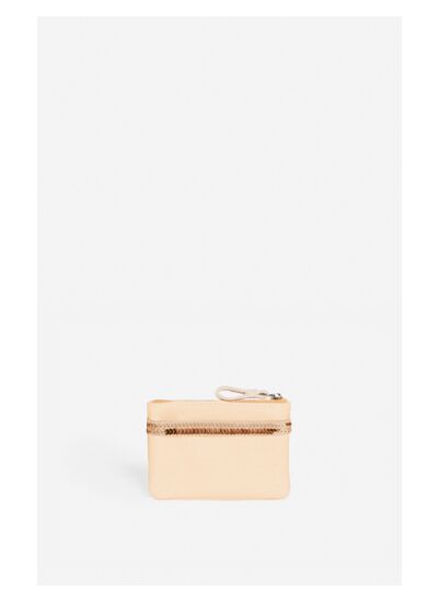 Petit Porte-Monnaie En Toile & Sequins