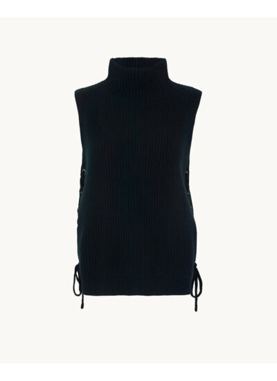 Pull Enola Pull Cachemire Col Cheminée Sans Manches, 6 fils