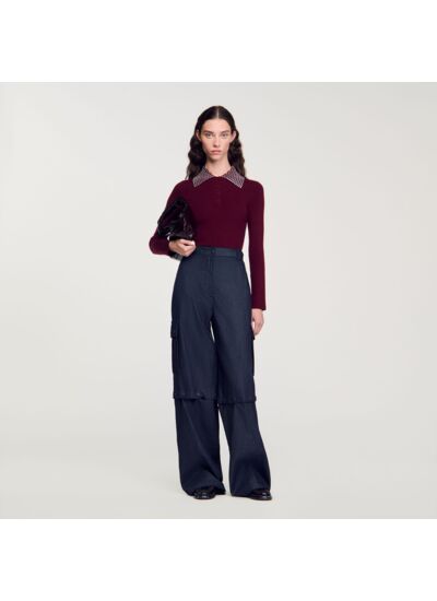 Pull à col orné de pastilles