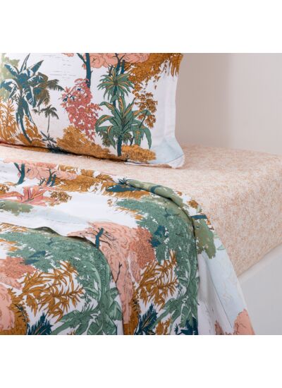 Olivier Desforges - Drap plat en satin de coton lavé vert, L'inconnue