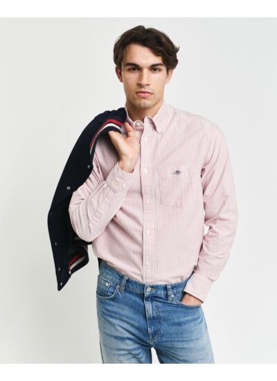 Chemise regular fit en coton Oxford à rayures Banker classique