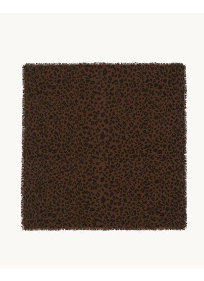 Grand Bandana Hachiko Leopard marron