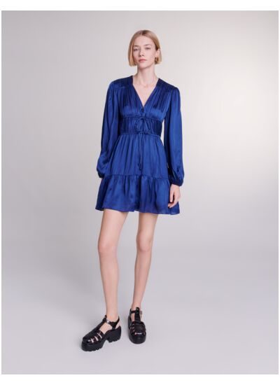 Robe courte satinée