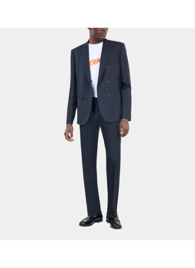 Veste De Costume À Rayures Bleues Homme