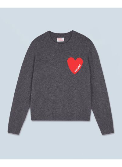 Pull Col Rond Coeur Léger