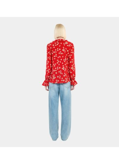 Chemise À Imprimé Fleuri Avec Volants Femme
