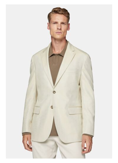 Veste Sable En Laine Et Coton Stretch
