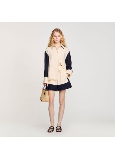 Chemise bicolore en lin