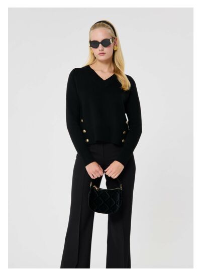 Pull Promesse-Noir en Polyester