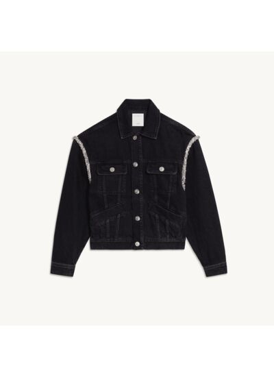 Veste en jean oversize strassée