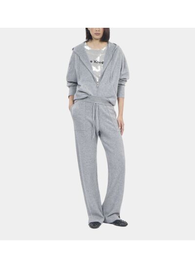 Sweatshirt À Capuche En Laine Et Cachemire Gris Femme