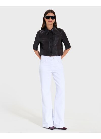 Chemise Celina Chocolat en cuir