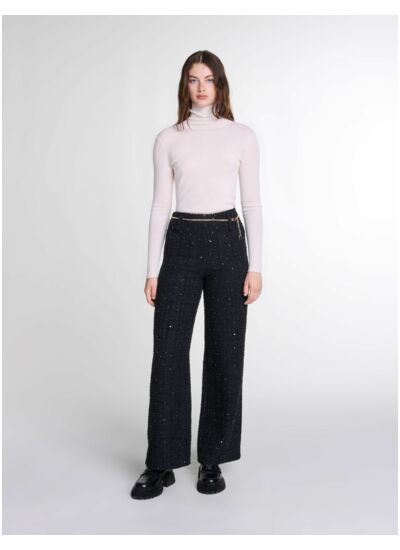 Pantalon en tweed sequins