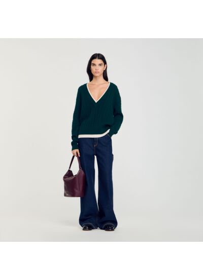 Pull 2 en 1 en maille torsadée