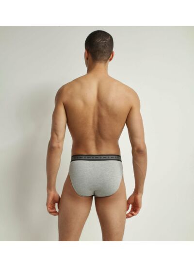 Lot de 2 slips homme en coton bio Noir Gris Perle Dim Good