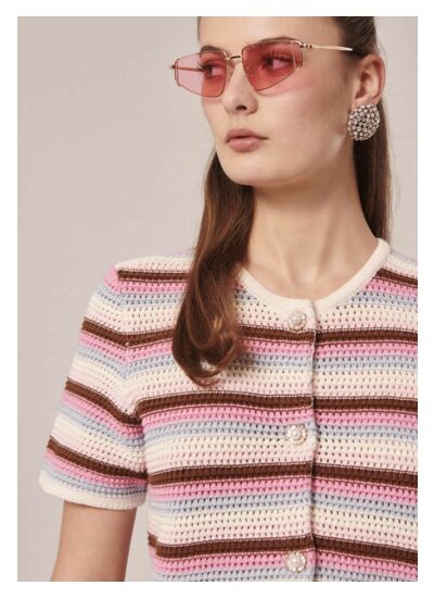 Gilet Gemila-Rose en Coton Biologique Ocs
