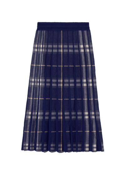 Jupe plissée tartan - Femme - MARINE