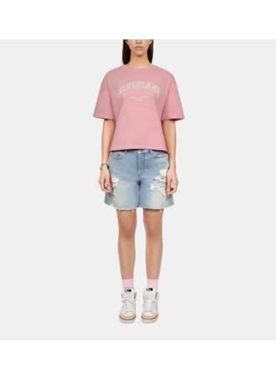 T-Shirt Rose Clair Avec Sérigraphie Silverlake