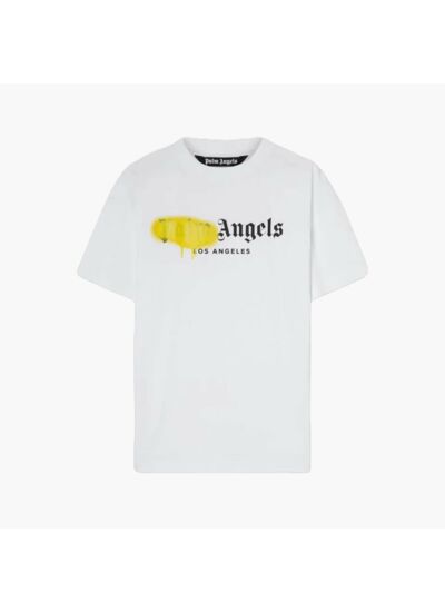 Palm Angels T-shirt Los Angeles Spray Blanc