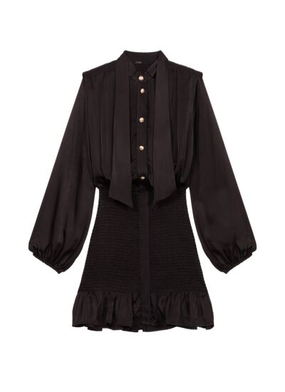 Robe courte smockée