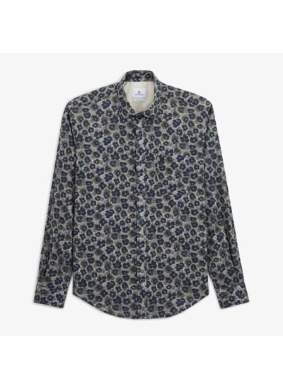 Chemise imprimée gris foncé