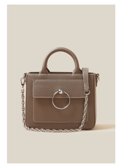 Sac Anouck cuir grainé chaîne