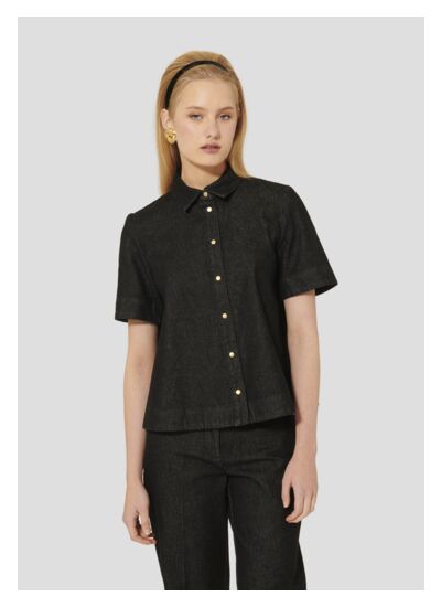 Chemise Camilia-Charcoal en Coton Organique