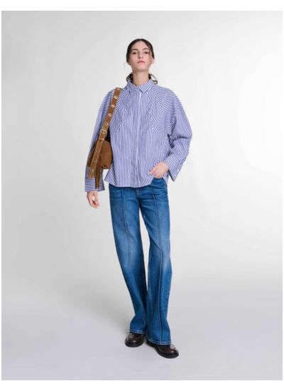 Chemise à rayures et strass