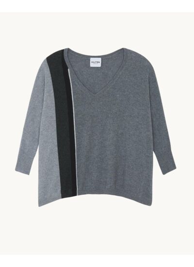 Pull Minie Cb Pull Cachemire Col V Oversize, 2 fils