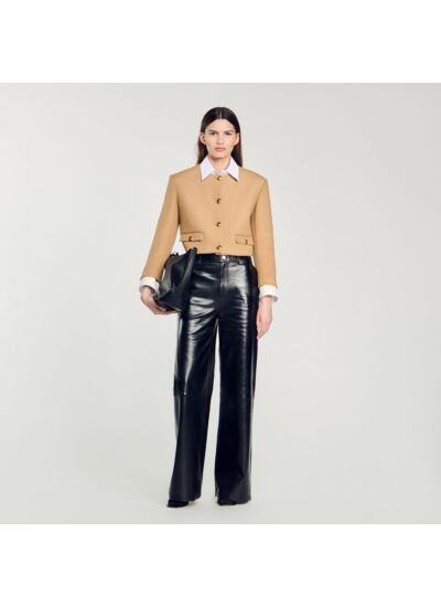 Veste courte en laine mélangée