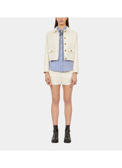 Veste Écrue En Tweed Femme