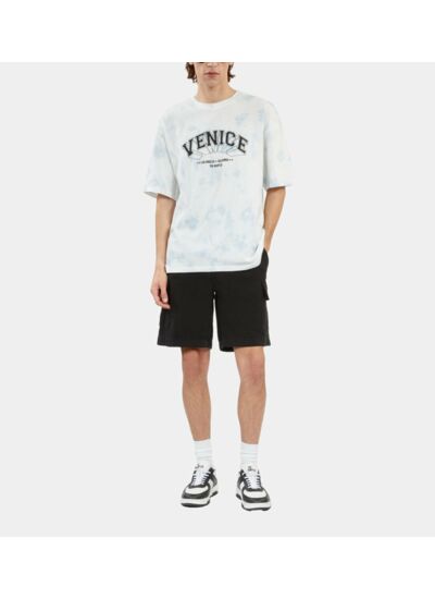 T-Shirt Bleu Ciel Dégradé Avec Sérigraphie Venice