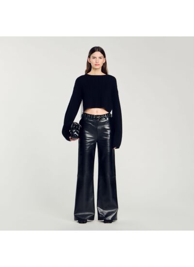 Pull court en cachemire et laine