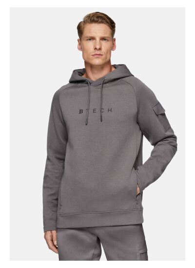 Sweat-Shirt À Capuche En Coton Mélangé Scuba Léger