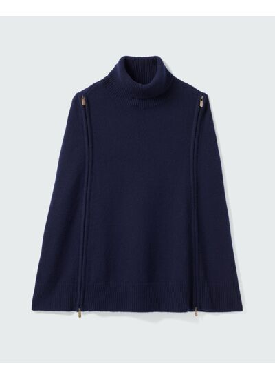 Cape col roulé à zips - Accessoire - MARINE
