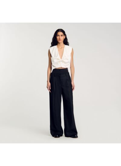 Pantalon rayé à double ceinture