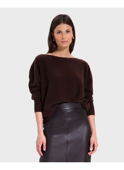 Pull Penseeboat Chocolat en Cachemire