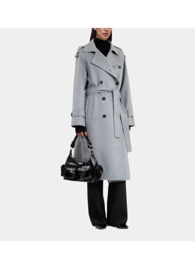 Manteau Style Trench Gris Femme