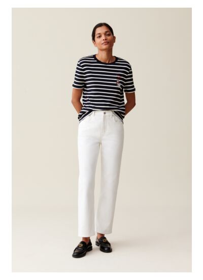 T-shirt marinière broderie Jean Toto