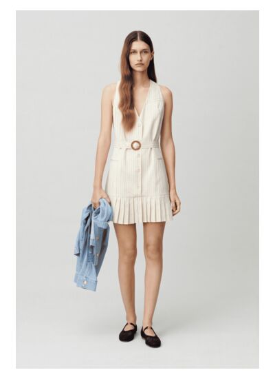 Robe courte cintrée plissée